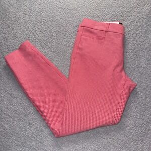 Banana Republic Sloan Fit‎ Red White Gingham Check Cropped Pants Size 4